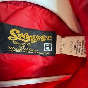 Vintage 70's‎ Swingster ICM Red Nylon Windbreaker Jacket Mens XL USA